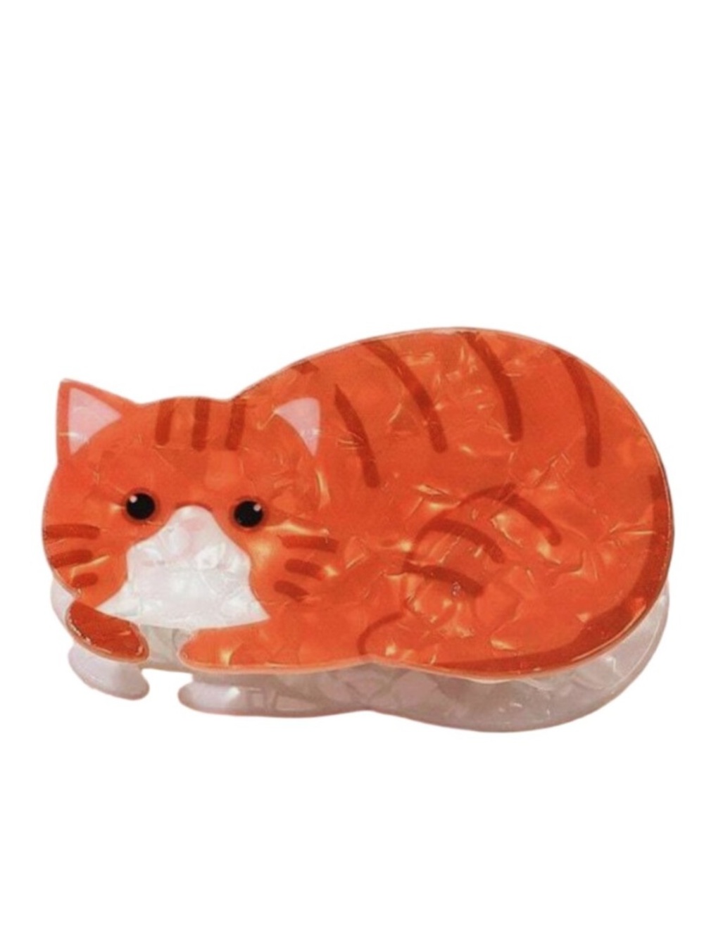 NWOT - Large Orange Cat Hair Claw Clip - Faux Mother of Pearl